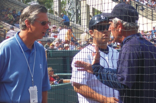 Tigers GM Dave Dombrowski and Manager Jim Leyland at spring training 2008.