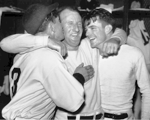 Mickey Cochrane, Goose Goslin and Tommy Bridges after the 1935 World Series
