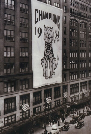 Hudson's giant pennant was a hit with Tigers fans in 1934 - Vintage Detroit  Collection