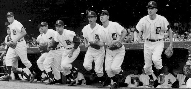 The 1958 Tigers take the field on Opening Day at The Corner, April X, 1958.