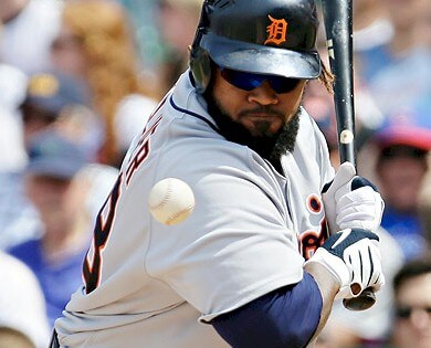 Prince Fielder is frequently hit by pitches because he crowds the plate.