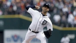 Anibal Sanchez set a Detroit record when he fanned 17 batters in a game in April.