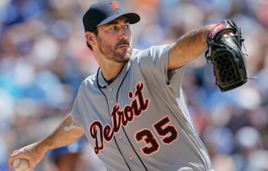 Justin Verlander took a no-hitter into the 6th inning against the Royals on Sunday on the way to his fourth win of the season.