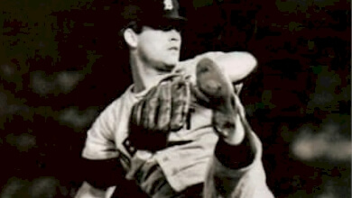 Denny McLain racked up 14 strikeouts in less than seven innings of relief in a 1965 game against the Boston Red Sox.