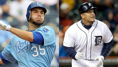 Eric Hosmer currently leads Miguel Cabrera in voting at first base for the All-Star Game. 