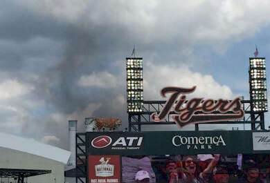A parking lot fire outside Comerica Park cast an ominous cloud over the weekend and the Tigers' season.