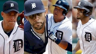 Jose Iglesias, David Price, Miguel Cabrera, and J.D. Martinez represent the Detroit Tigers in the 2015 Major League Baseball All-Star Game.