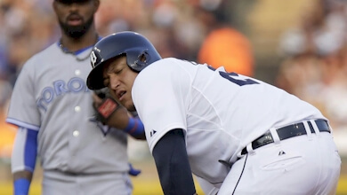Miguel Cabrera was injured last Friday in a game at Comerica Park against the Blue Jays.