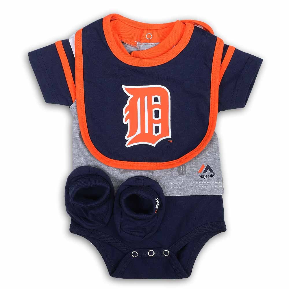 Detroit Tigers Newborn/Infant Bodysuit, Bib, Bootie Set - Vintage ...
