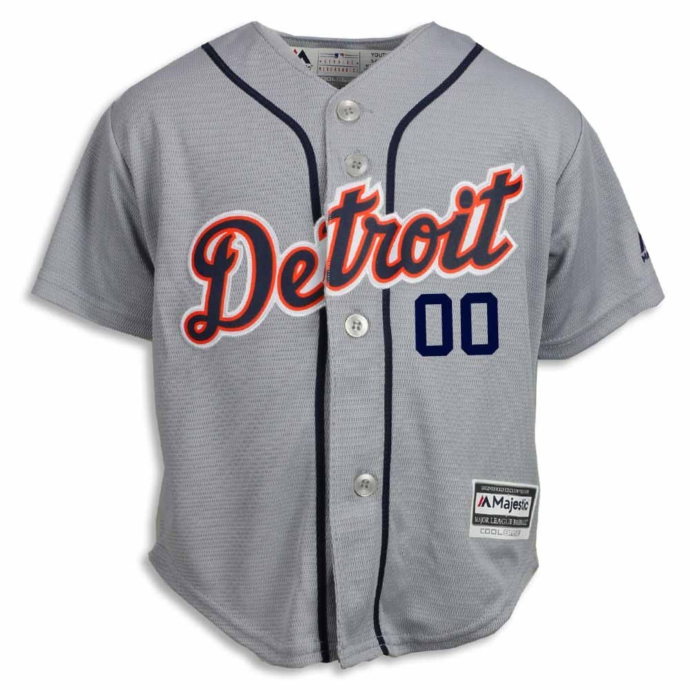 Detroit Tigers Youth Cool Base Road Jersey - Vintage Detroit Collection