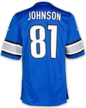 Reebok Detroit Lions Blue Calvin Johnson Replica Jersey