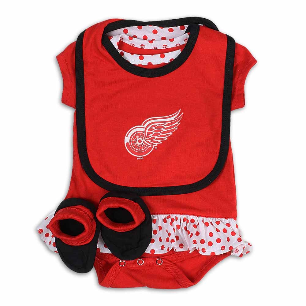 Detroit Red Wings Inspired Personalized Baby One Piece Bib 