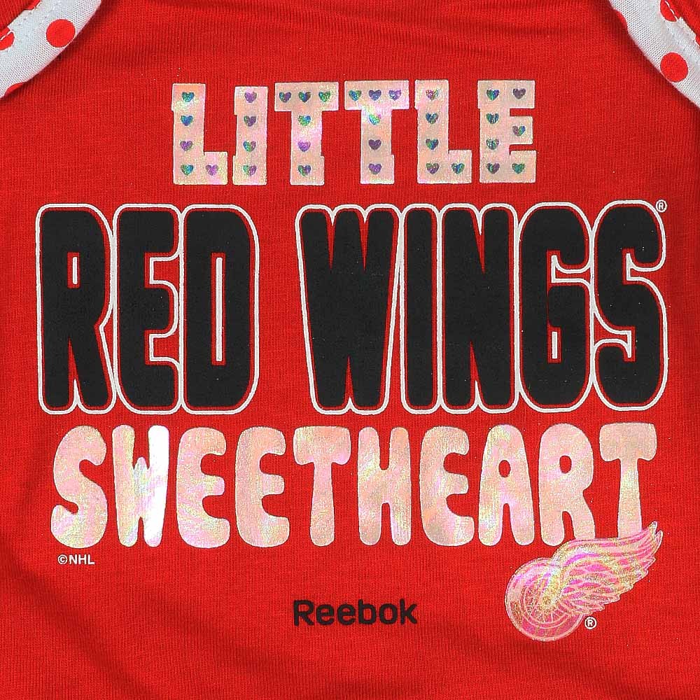 Detroit Red Wings Newborn/Infant Girl's Bodysuit, Bib, Bootie Set