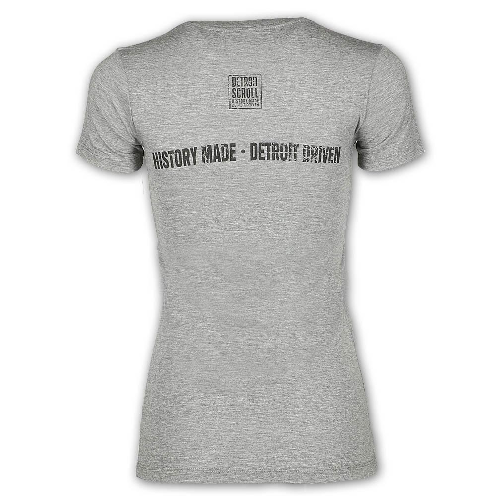 Detroit Scroll Around the Block Women's Gray V-Neck T-Shirt - Vintage ...