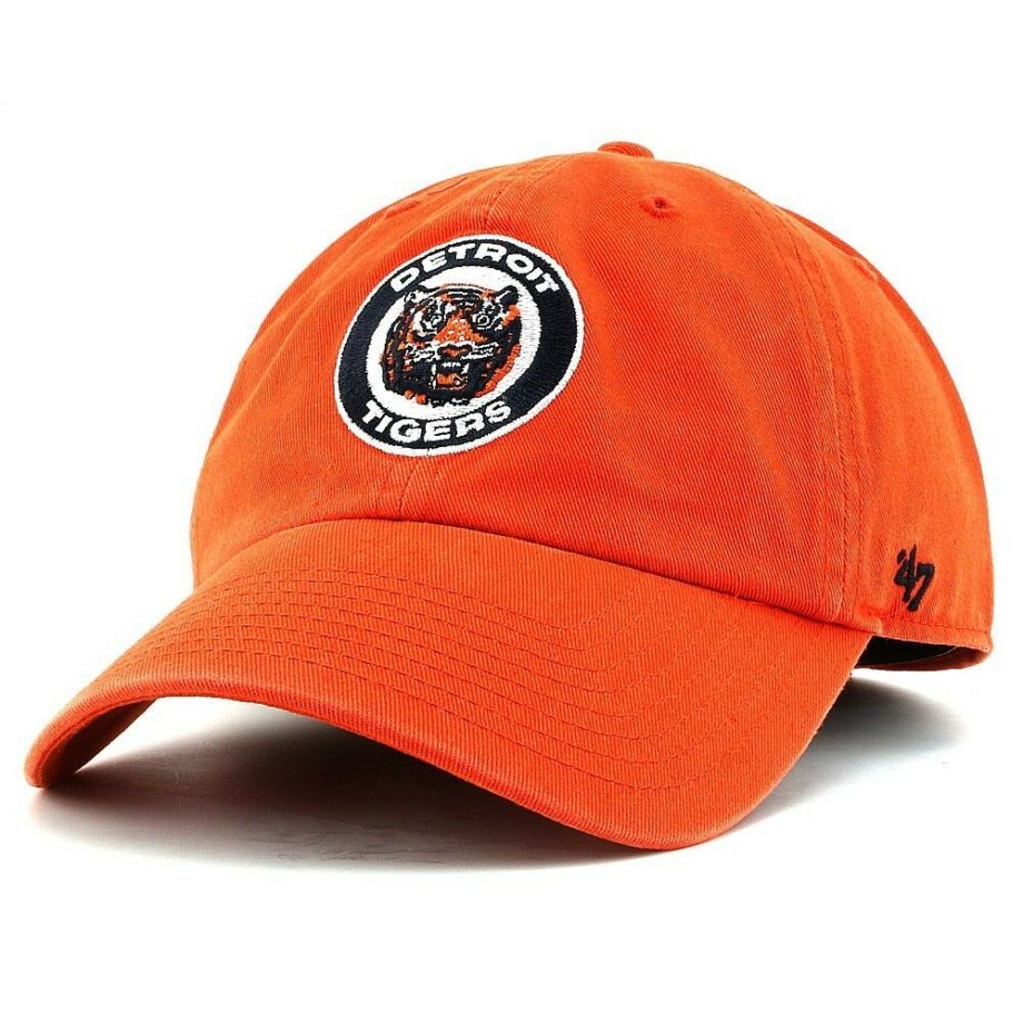 Detroit Tigers Classic Logo Orange Fitted Cap - Vintage Detroit Collection