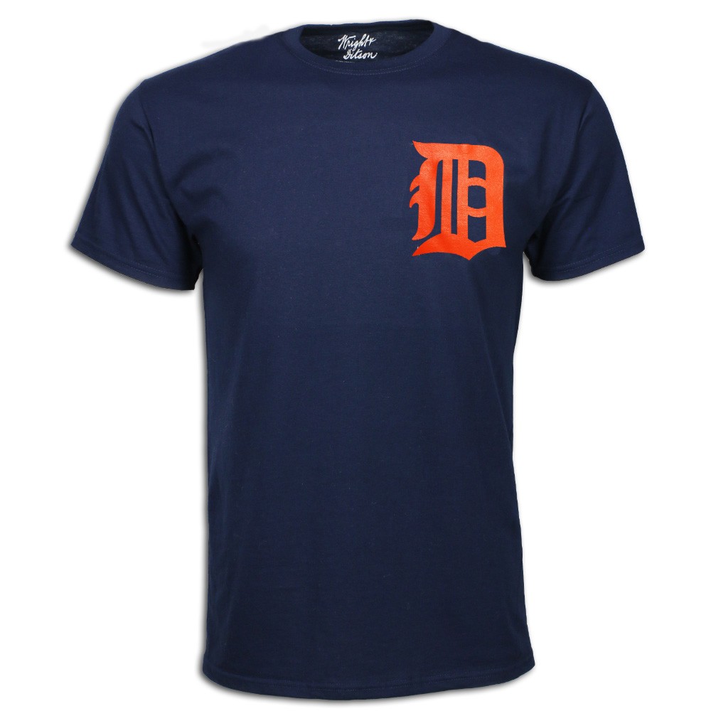 Wright & Ditson Detroit Tigers Customizable Men's Road Wordmark T-Shirt by Vintage Detroit Collection