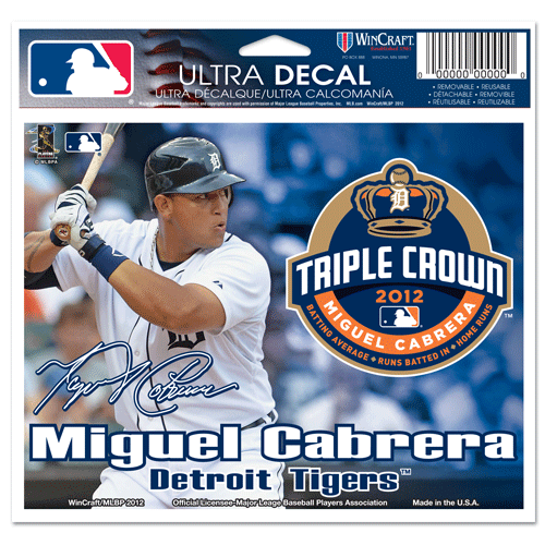 Miguel Cabrera 5in x 6in Triple Crown Ultra Decal