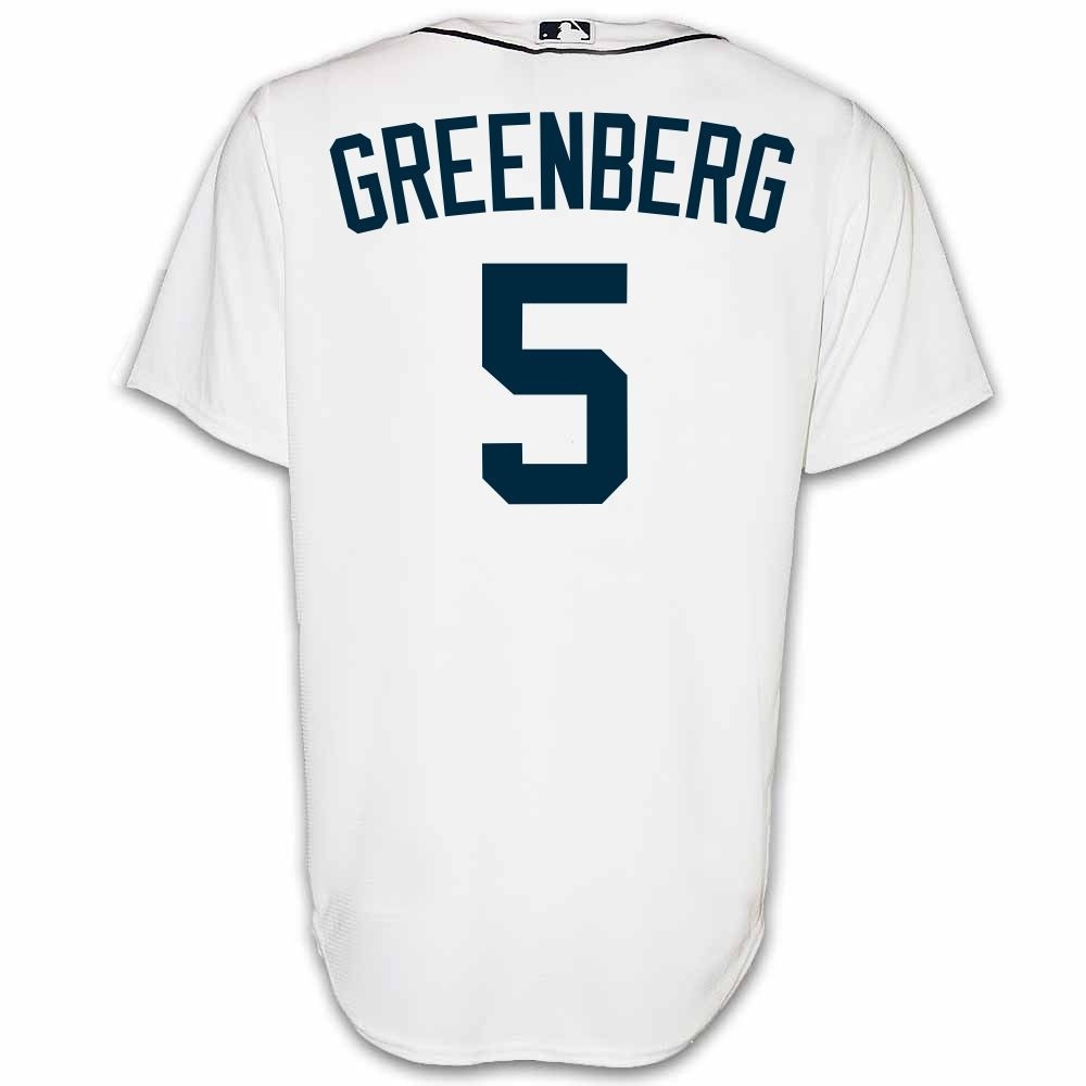 Hank Greenberg #5 Detroit Tigers Men's Nike Home Replica Jersey by Vintage Detroit Collection
