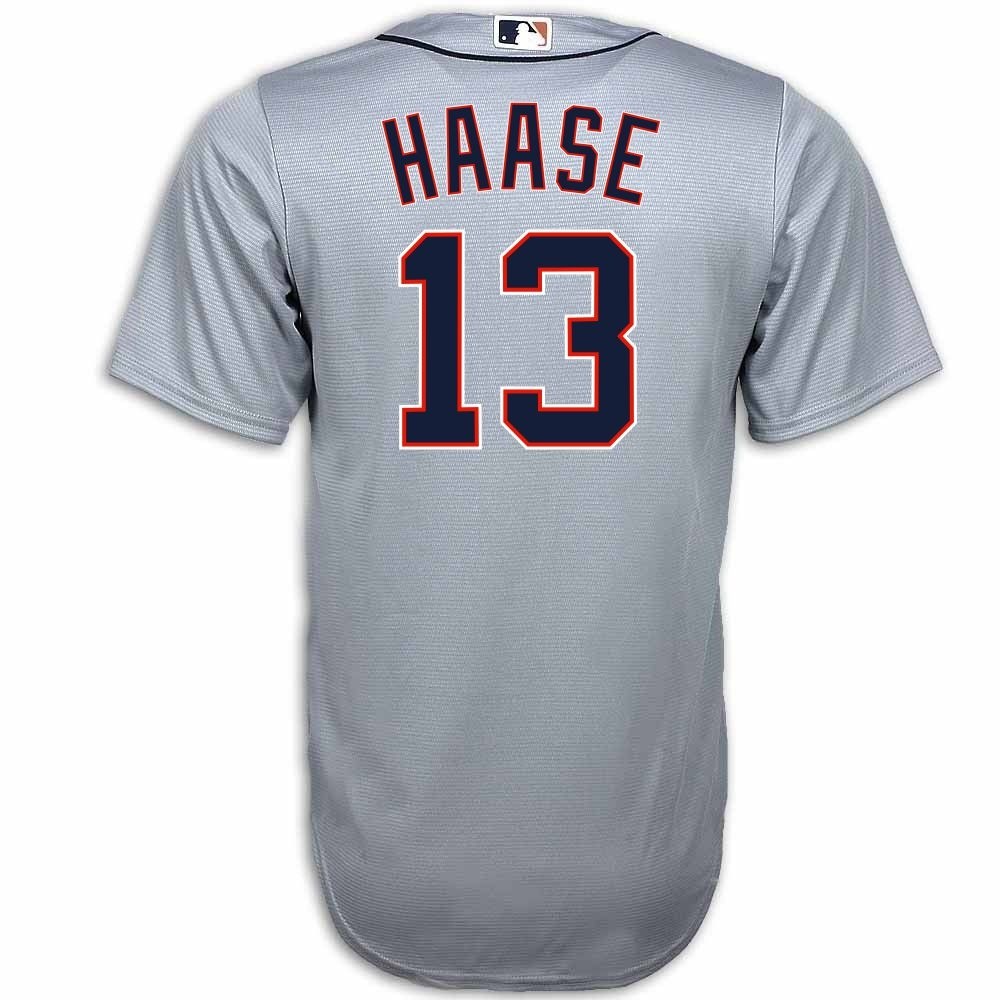 Haase #13 Detroit Tigers Men's Nike Road Replica Jersey by Vintage Detroit Collection