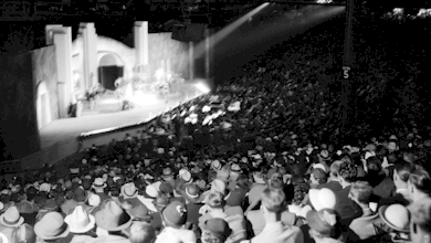 Spectators watch "Opera Under The Stars" at Navin Field in 1935.