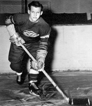 Syd Howe scored three goals against the Rangers on January 23, 1944, in the Red Wings' 15-0 victory.