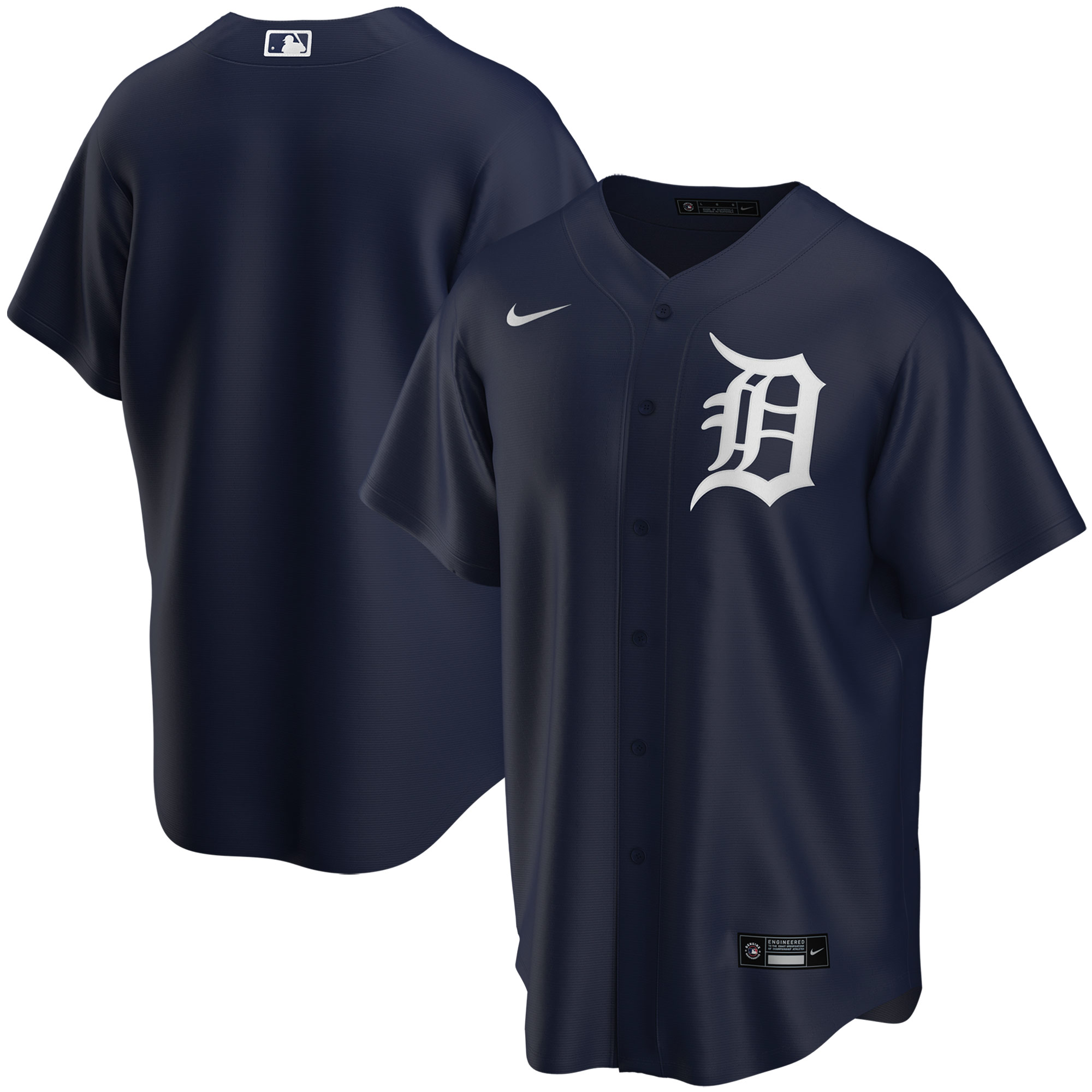 Nike Detroit Tigers Boys Navy Blue Alt 1 Blank Replica Baseball Jersey, Navy Blue, 100% POLYESTER, Size 4, Rally House