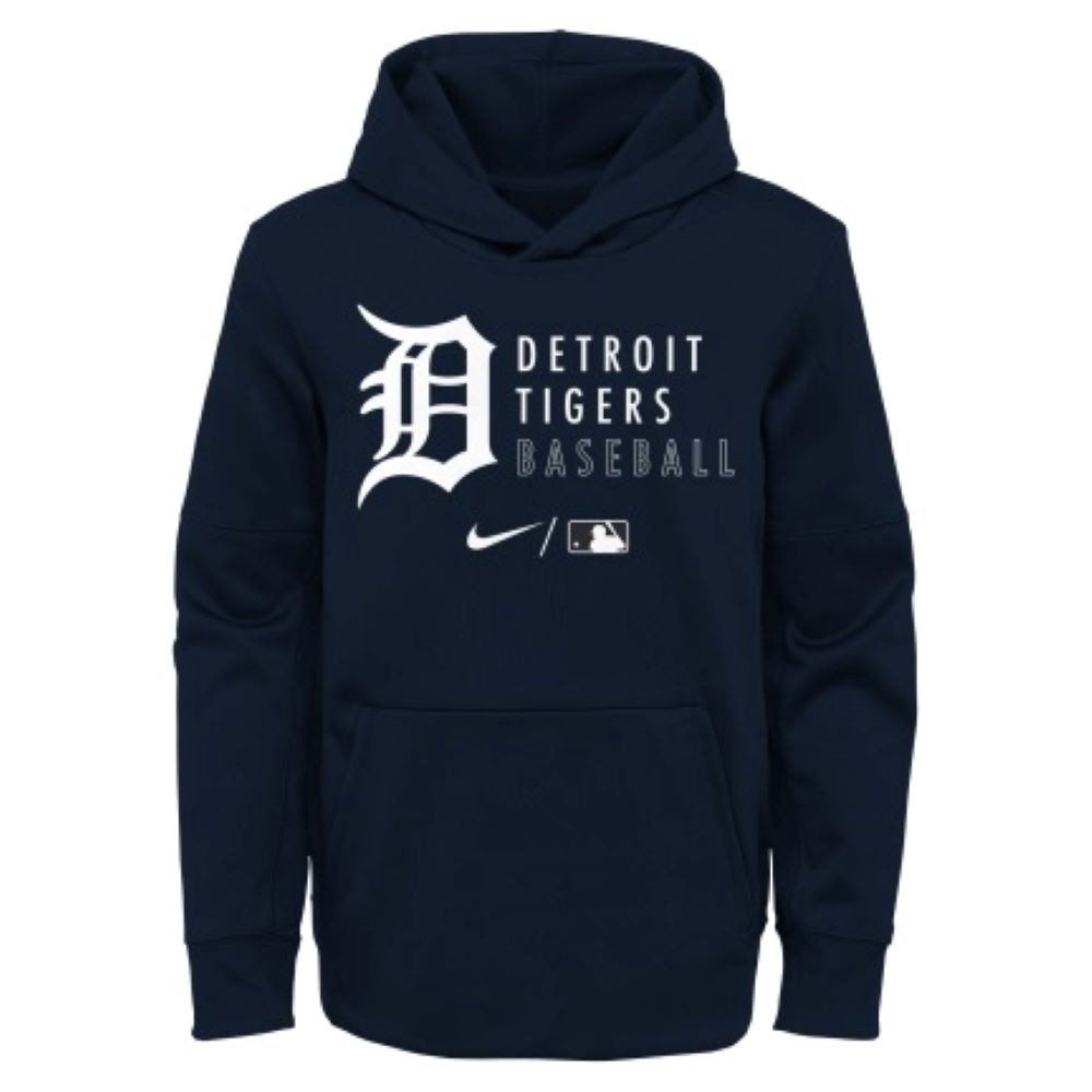 Detroit Tigers Nike Youth Therma Hoodie - Vintage Detroit Collection