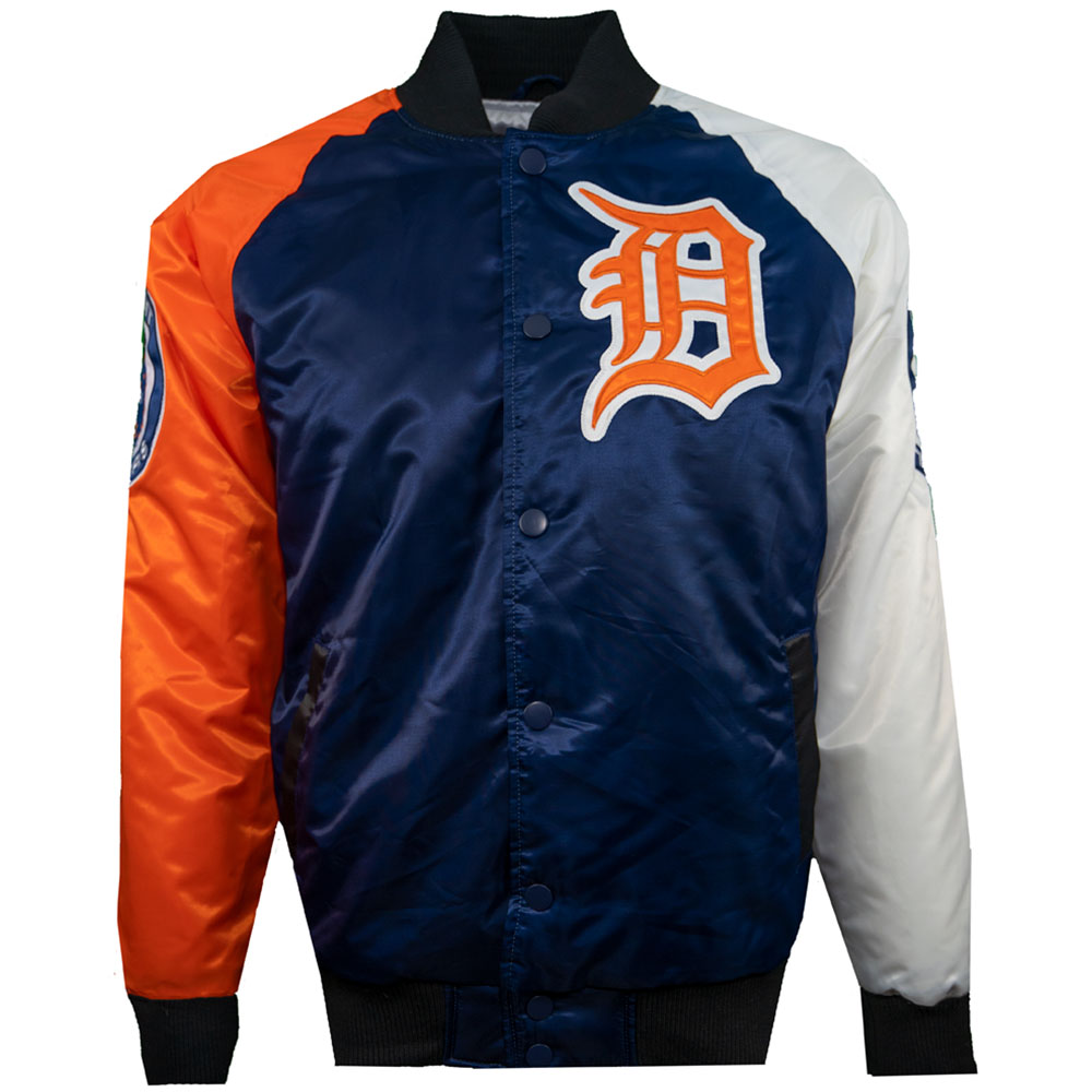 Detroit Tigers Tri-Color Satin Remix Jacket - Vintage Detroit Collection