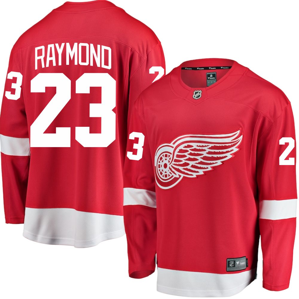 Autographed Detroit Red Wings Lucas Raymond Fanatics Authentic Red