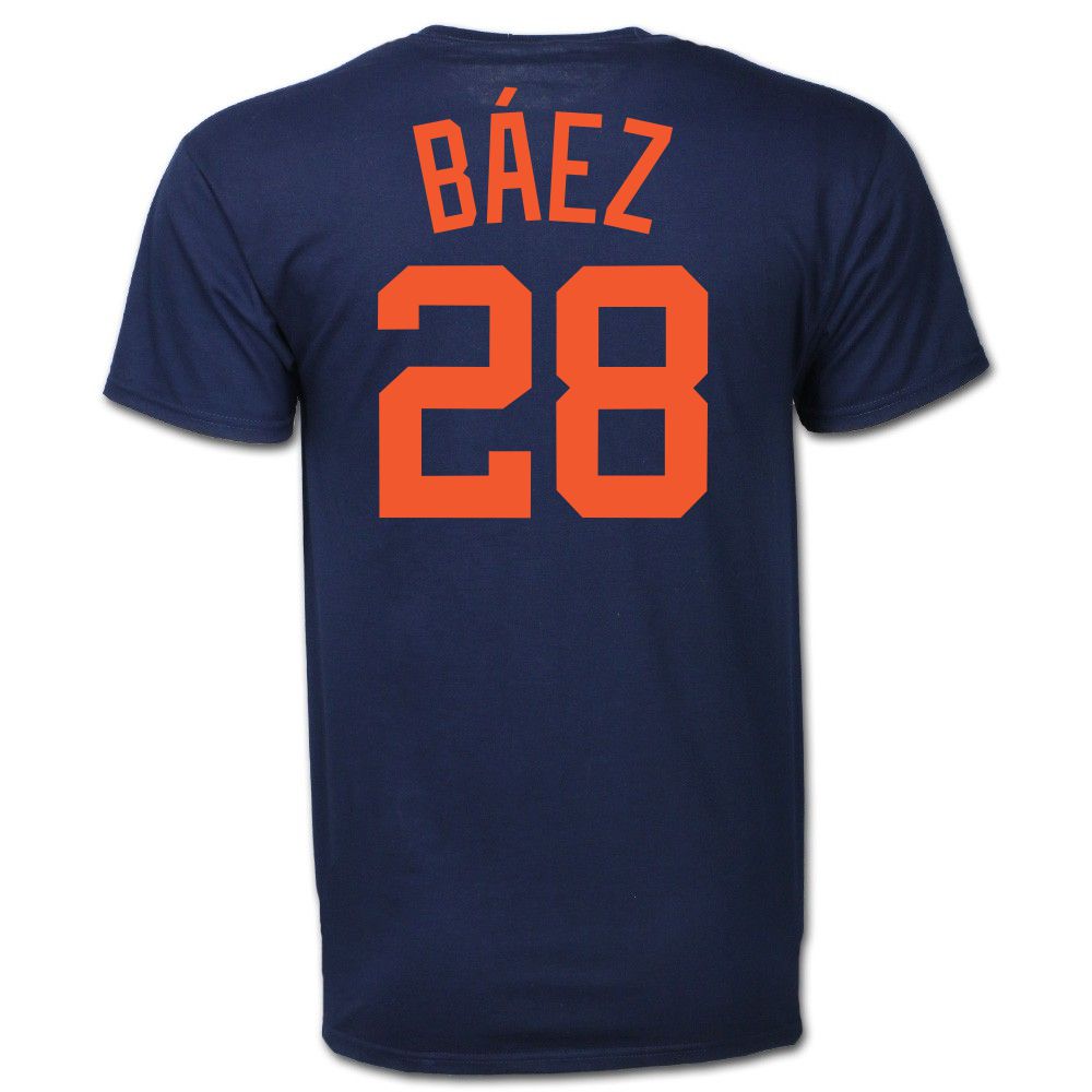 Javi Baez #28 Detroit Tigers Road Wordmark T-Shirt by Vintage Detroit Collection