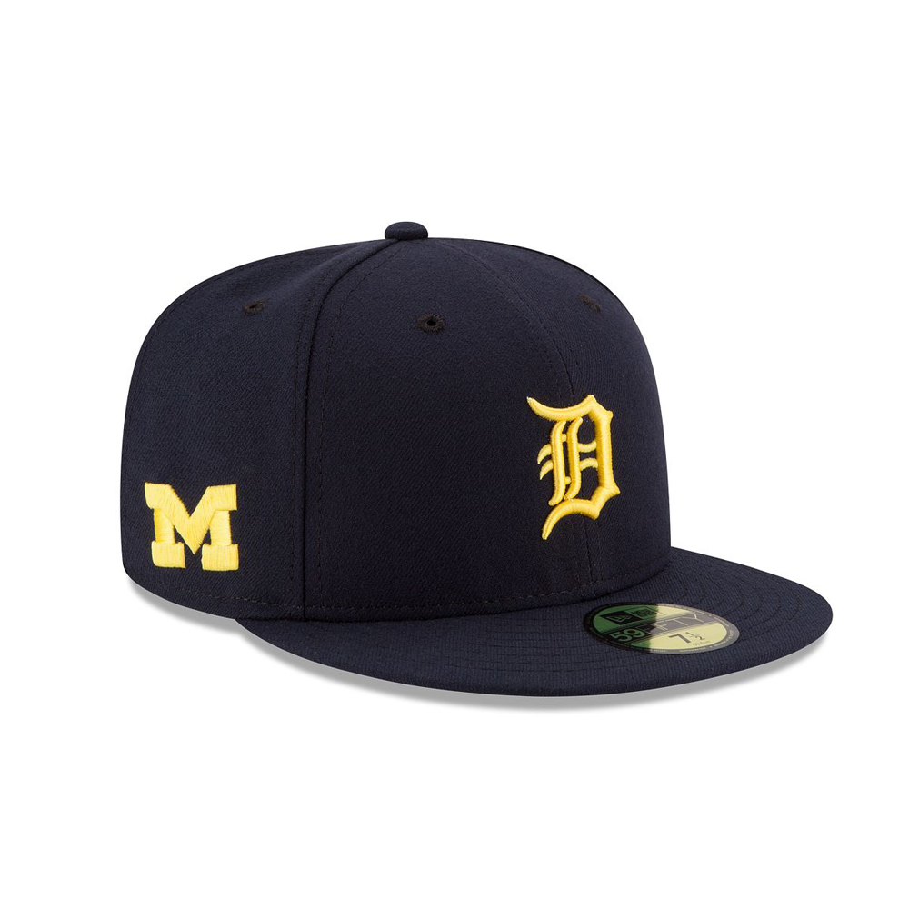 Detroit Tigers and U of M 59FIFTY Fitted Cap by Vintage Detroit Collection