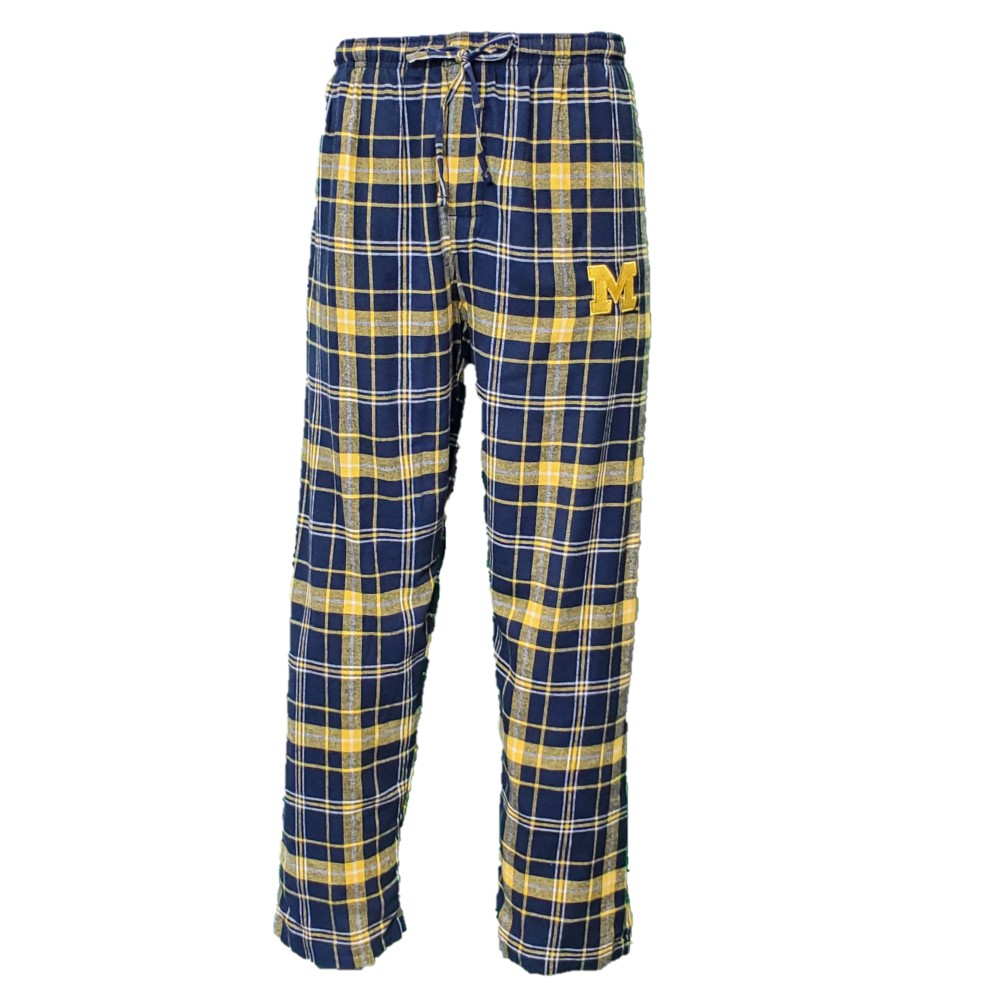 University of Michigan Men's Plaid Pajama Pants - Vintage Detroit Collection
