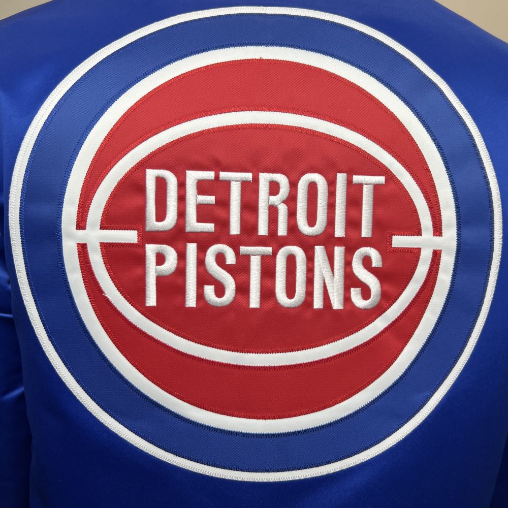 90’s Detroit Pistons Starter NBA Satin Back Patch Jacket Size Large