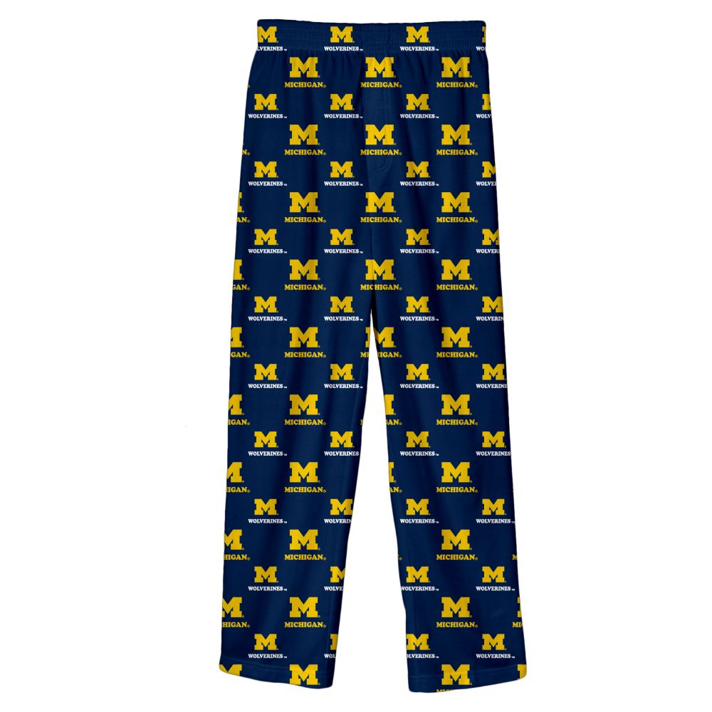 University of Michigan Child/Youth Printed Pajama Bottoms - Vintage Detroit  Collection