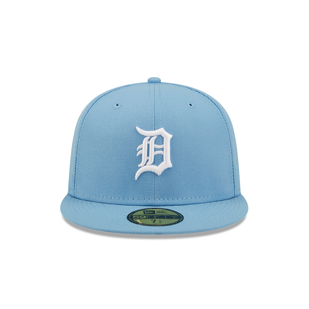 Men's New Era Sky Blue Detroit Tigers Logo White 59FIFTY Fitted Hat