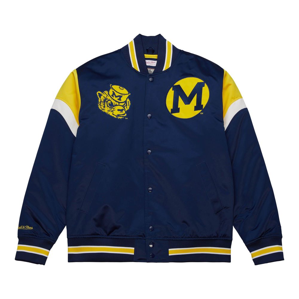 University of Michigan Men's Heavyweight Satin Jacket - Vintage Detroit ...